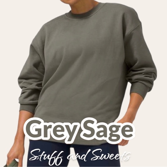 Lululemon perfectly oversized crew grey sage size 2 - Picture 1 of 9